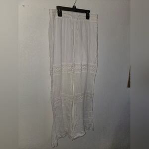 Elegant White Lace Swim Coverup Pants